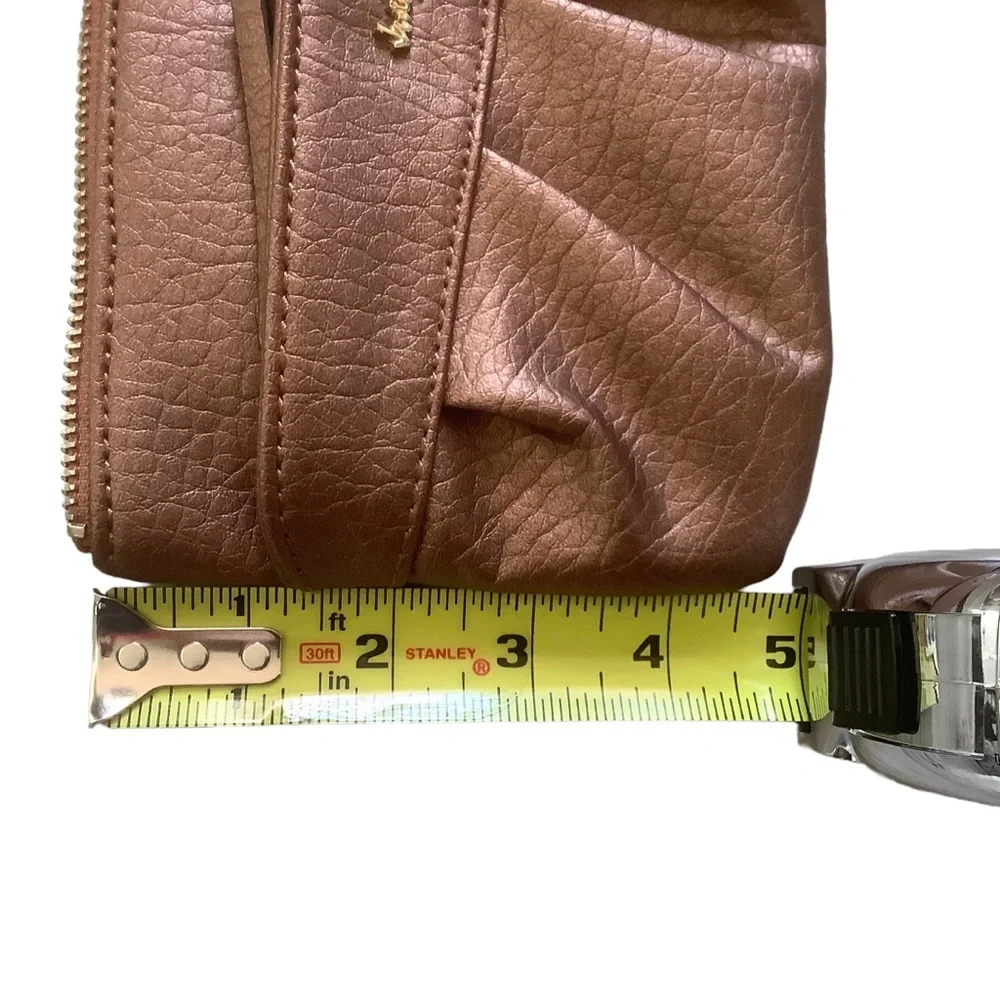 Juicy couture mini purse bag clutch wristlet gold pvc faux leather embosssed